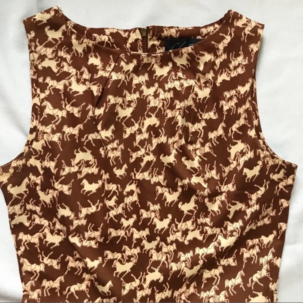 Closet Brown and White Patterned Mini Dress - Picture 3 of 7